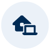 Icon of a house and a laptop