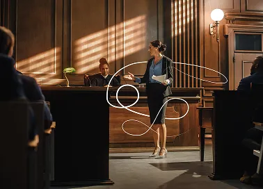 Counsel for the defense in a trial