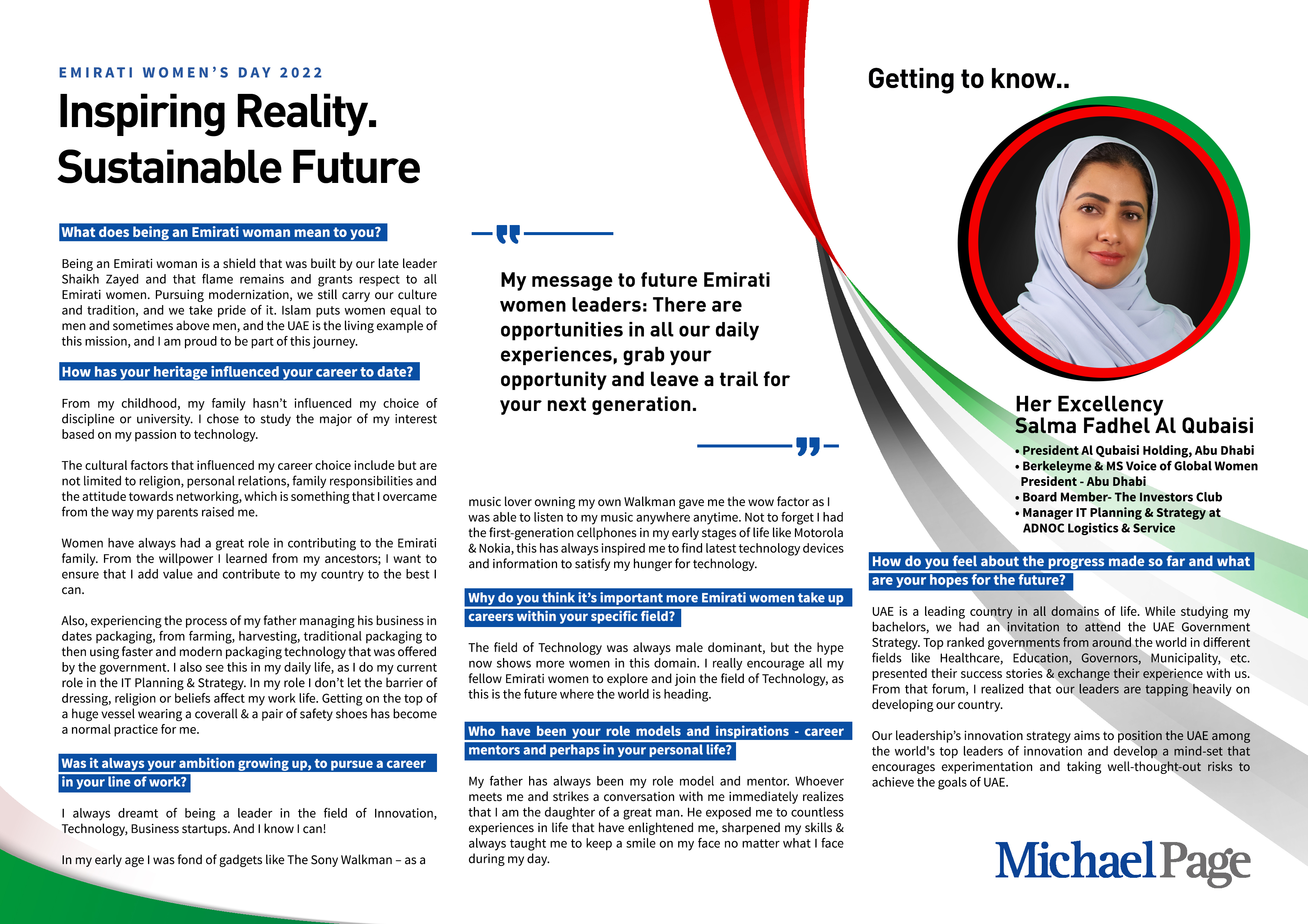  H. E. Salma Al Qubaisi interview graphic
