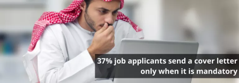 Are cover letters declining in importance, with only 22% Middle East job applicants sending one? 