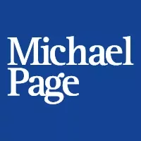 Michael Page logo on a blue background.
