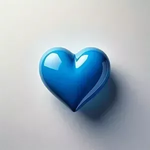 Blue heart with gray background