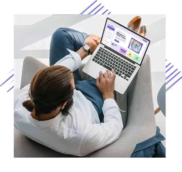 A person looking at the Talent Trends report on his laptop